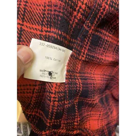 Authentic Flannel Men’s Long Sleeve Shirt Size M Red & Black 100% Cotton - Picture 10 of 10